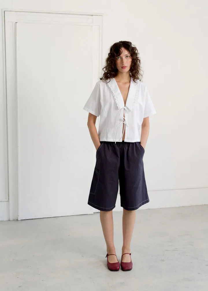 A Bronze Age Blossom Shorts (Navy Twill) - Image 2