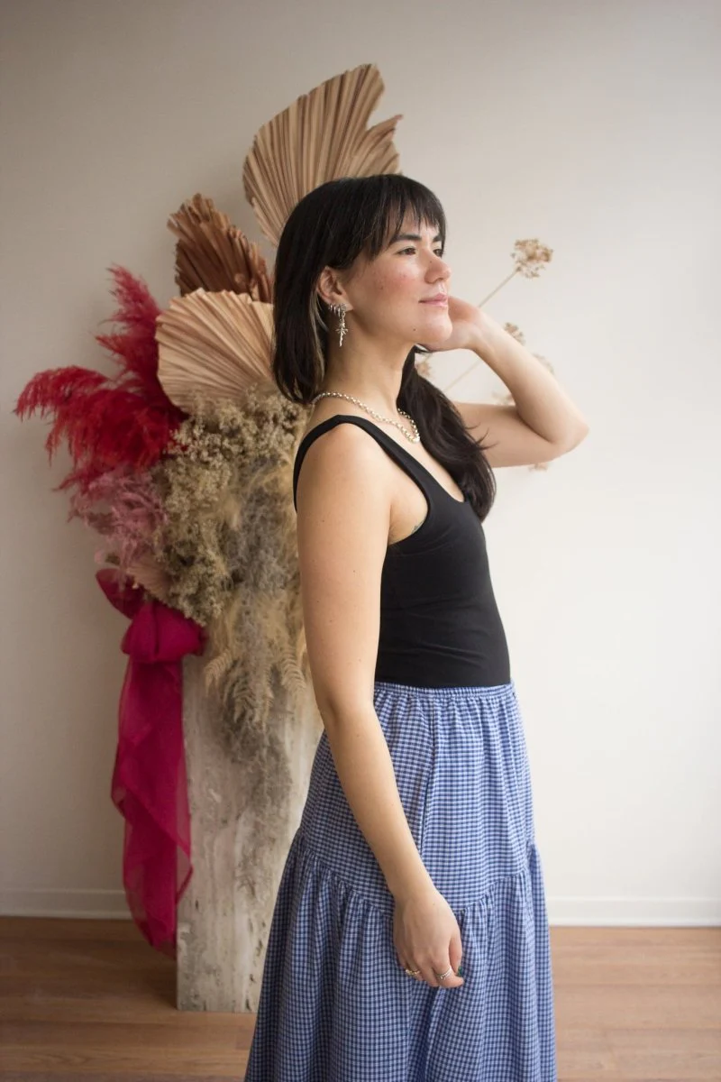 A Bronze Age Field Skirt (Ocean Gingham) - Image 4