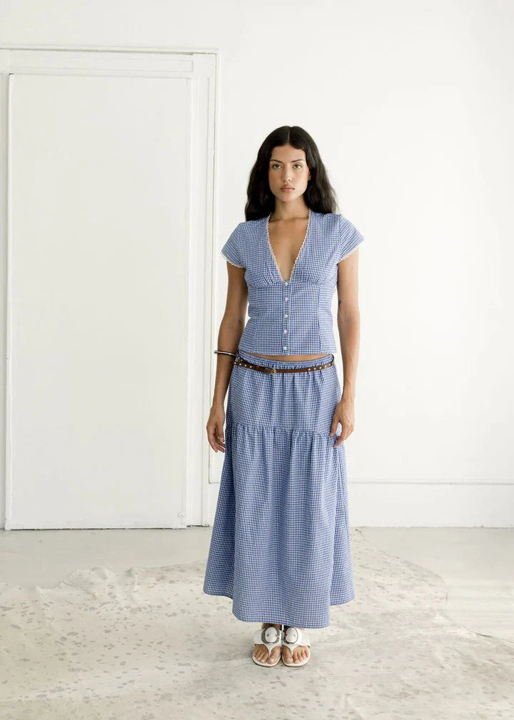 A Bronze Age Field Skirt (Ocean Gingham) - Image 5