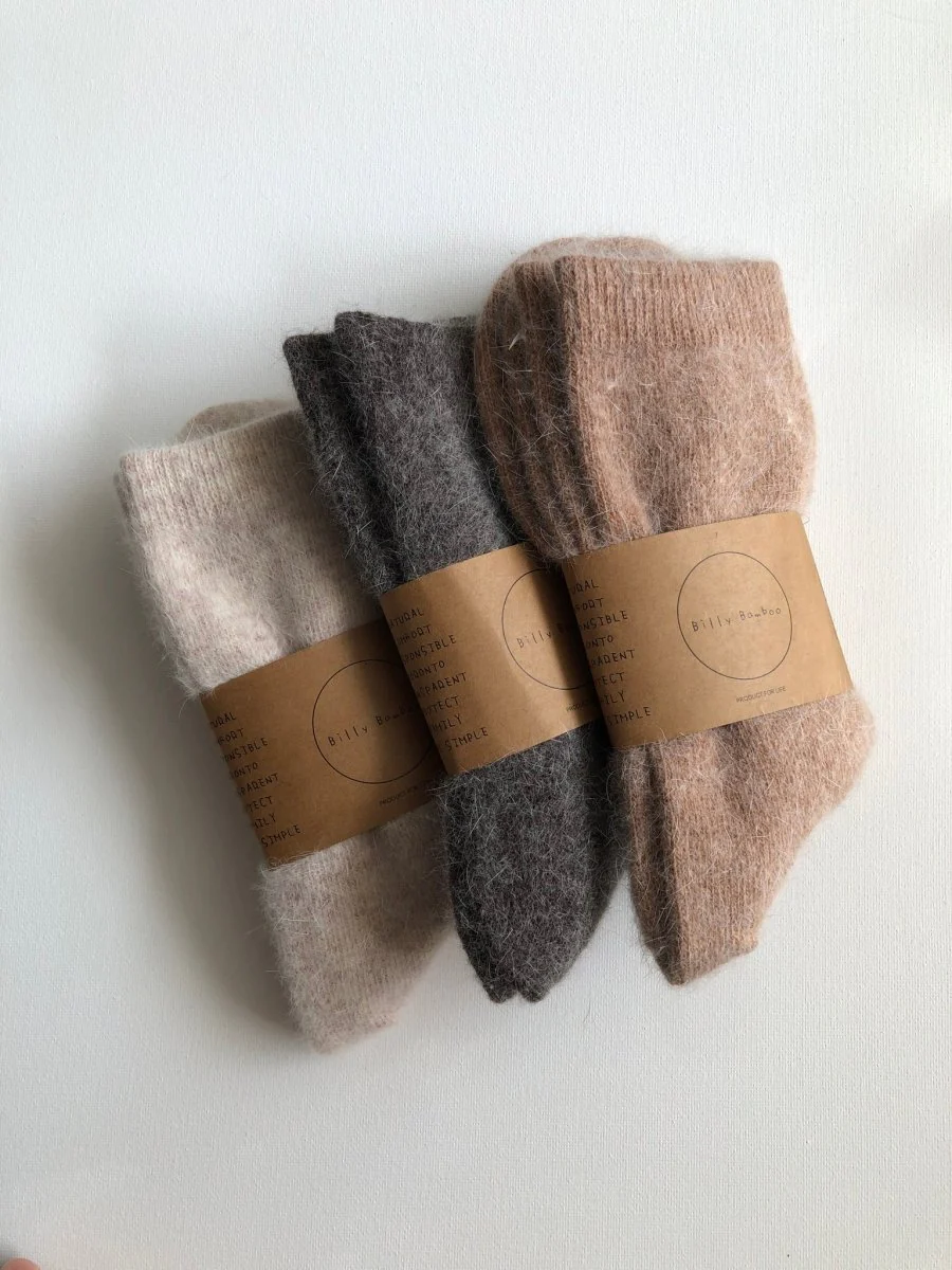 Billy Bamboo Fluffy Angora Socks (Many Colours) - Image 3