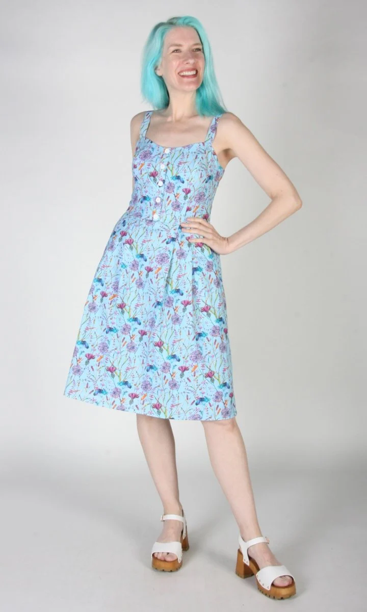 Birds of North America Corncrake Dress (Flower Toss) - Image 5