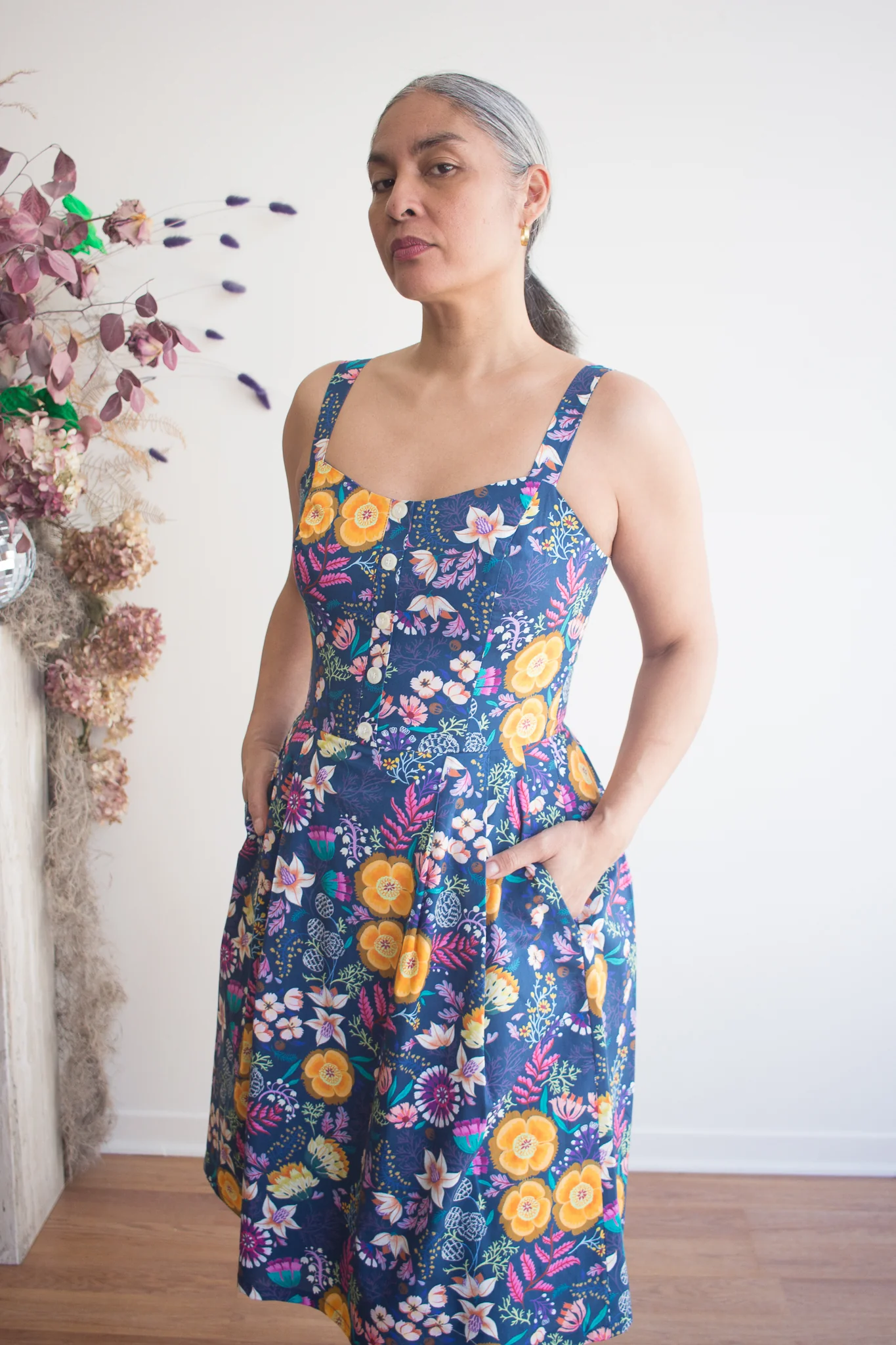 Birds of North America Corncrake Dress (Midnight Brillance) - Image 2