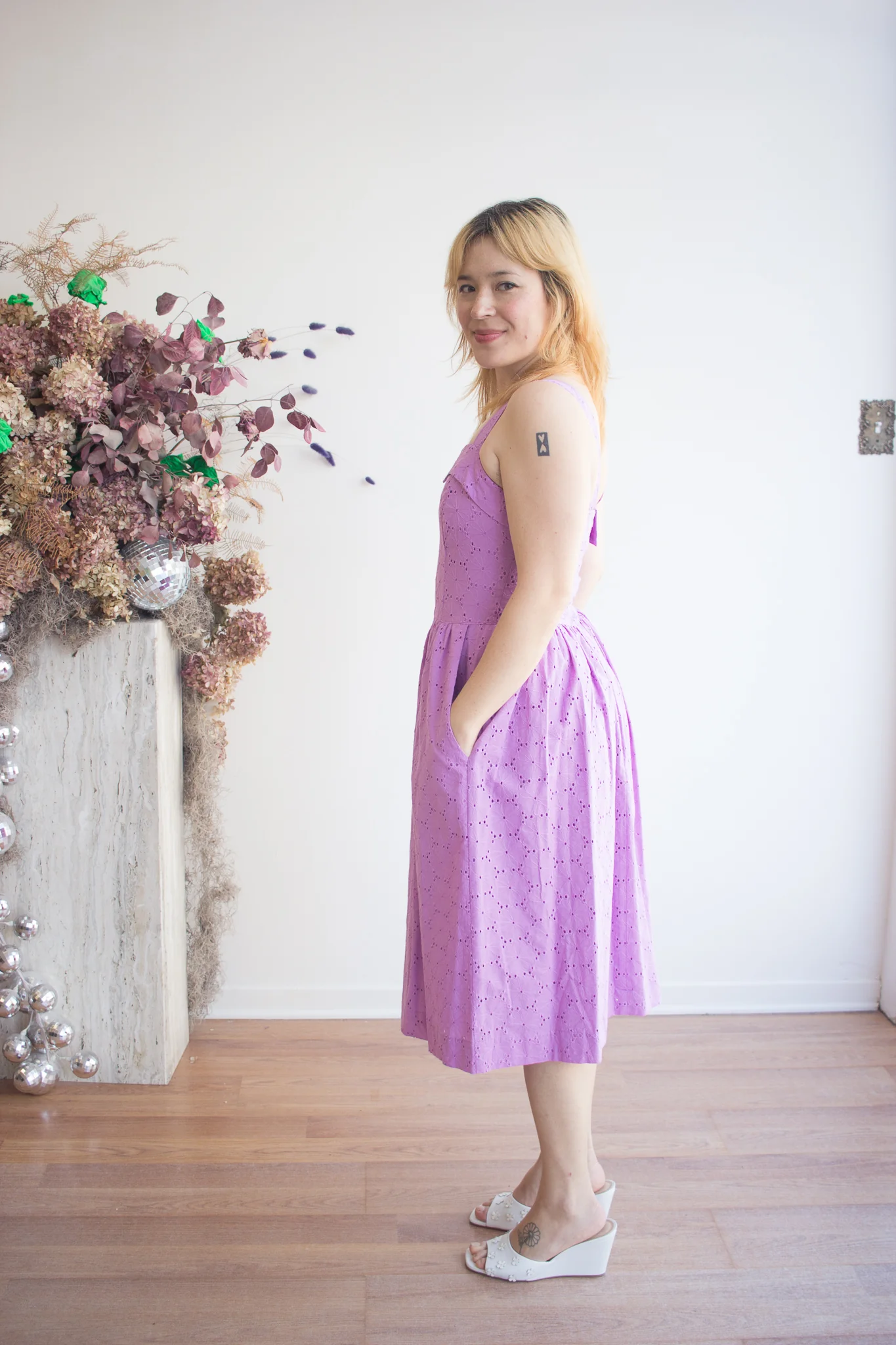 Birds of North America Diablotin Dress (Ube) - Image 5