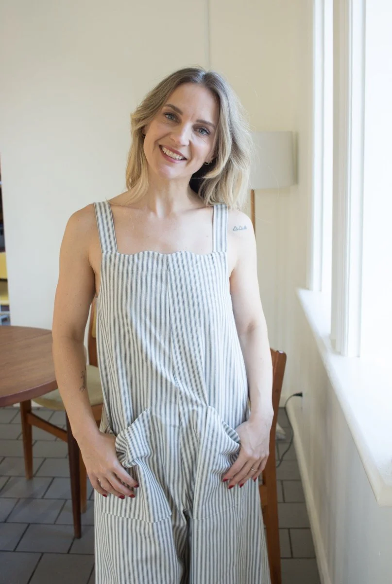 Birds of North America Dusky Greygone Jumpsuit - Ticking Stripe (Online Exclusive) - Image 2