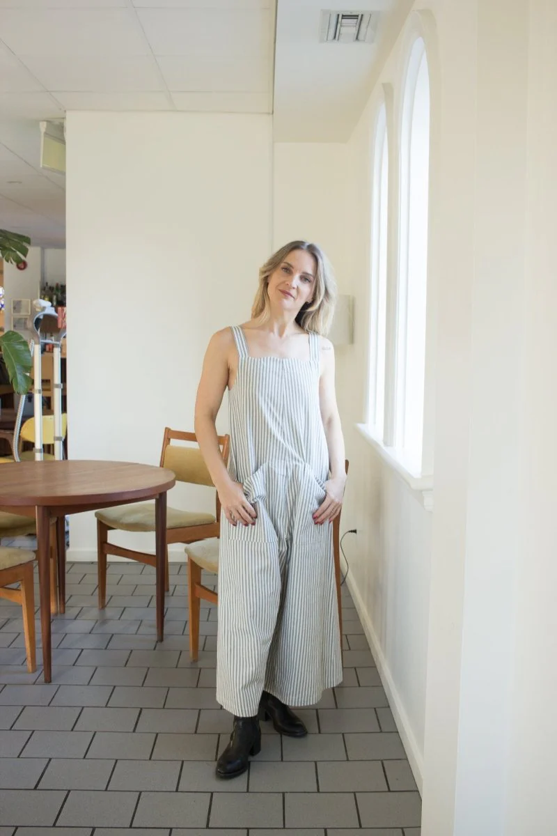 Birds of North America Dusky Greygone Jumpsuit - Ticking Stripe (Online Exclusive) - Image 3
