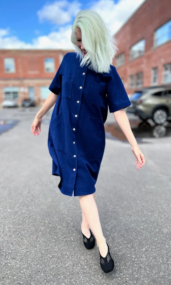 Birds of North America Ladyhawk Dress (Indigo) - Image 2