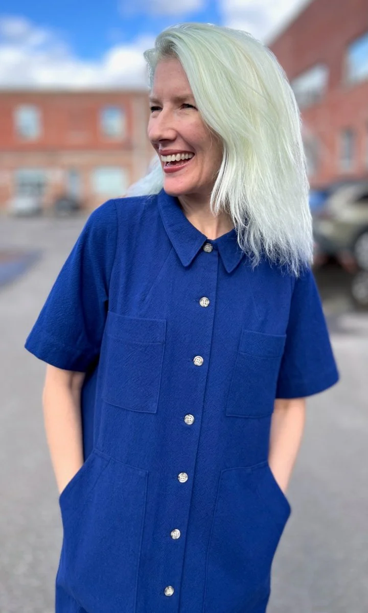 Birds of North America Ladyhawk Dress (Indigo) - Image 4