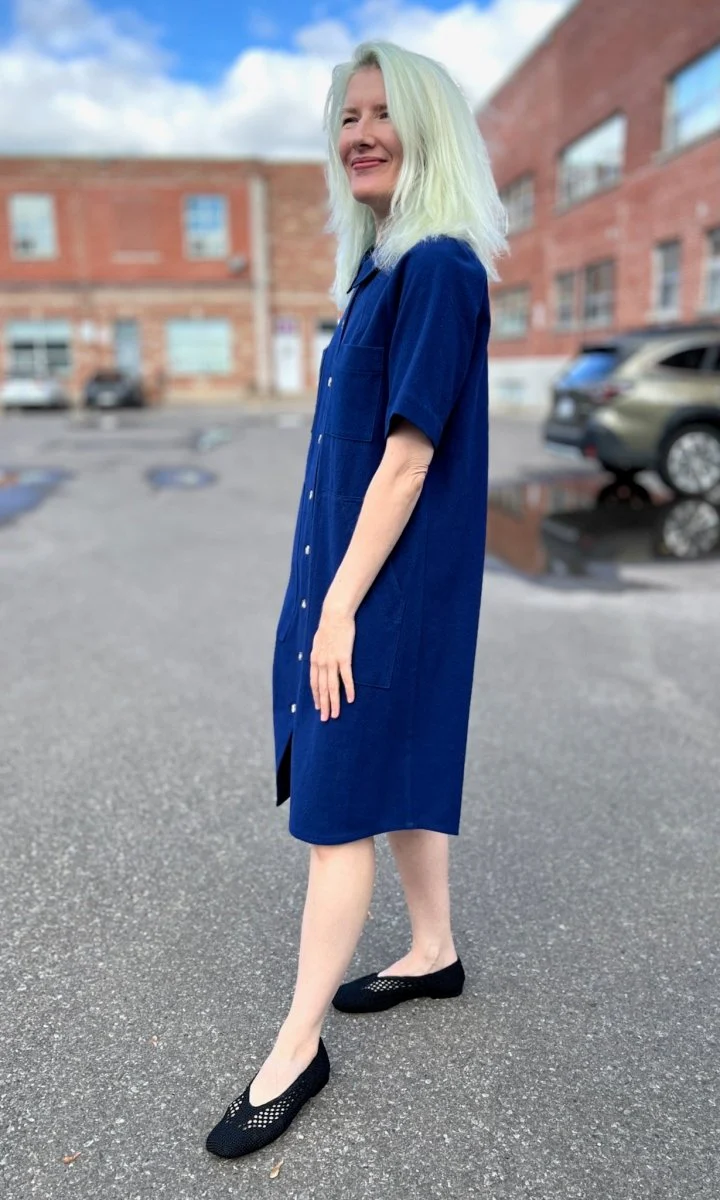 Birds of North America Ladyhawk Dress (Indigo) - Image 5