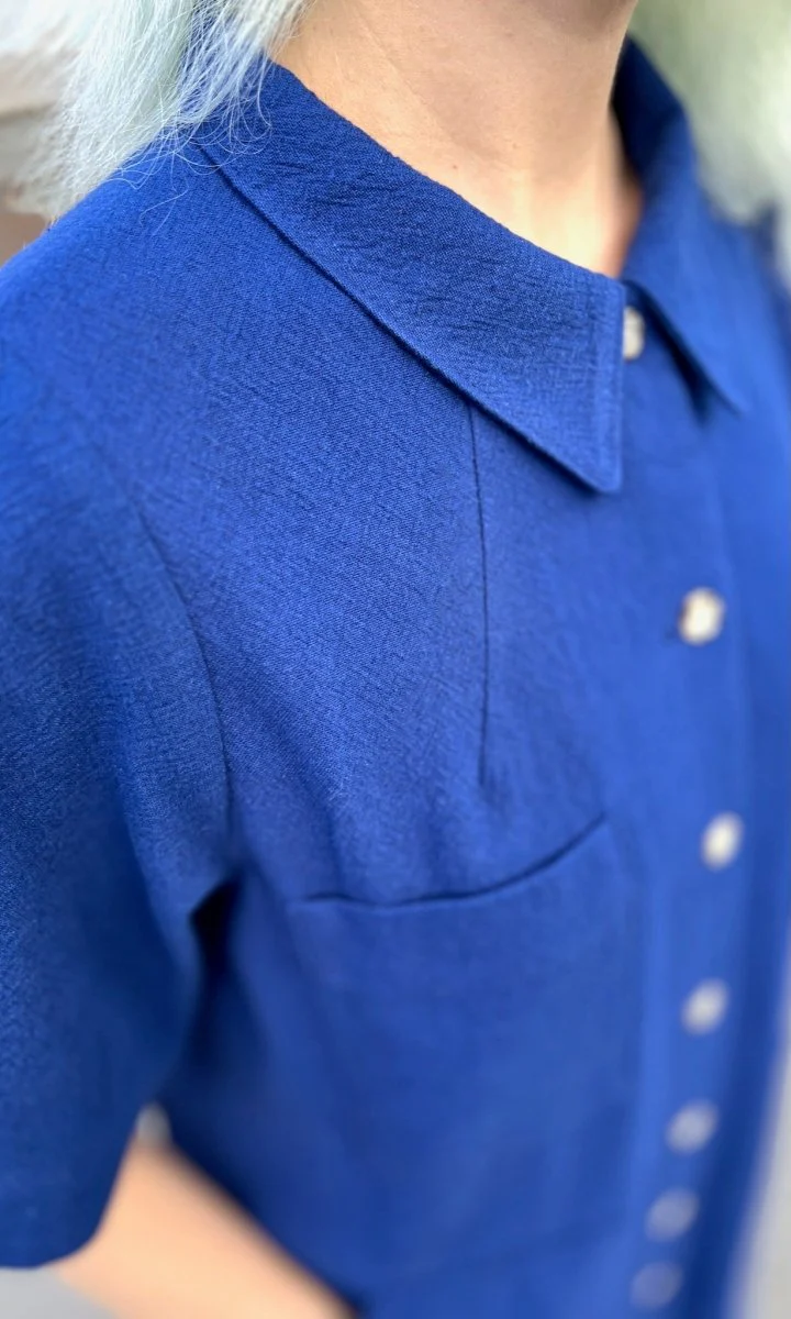 Birds of North America Ladyhawk Dress (Indigo) - Image 7