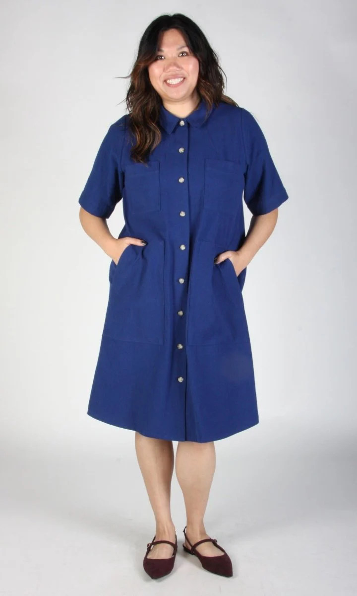 Birds of North America Ladyhawk Dress (Indigo) - Image 9