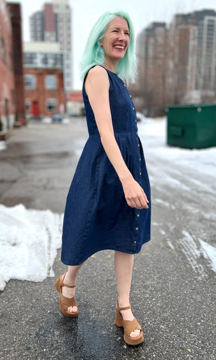 Birds of North America Thunder Pumper Dress (Dark Wash) - Image 12