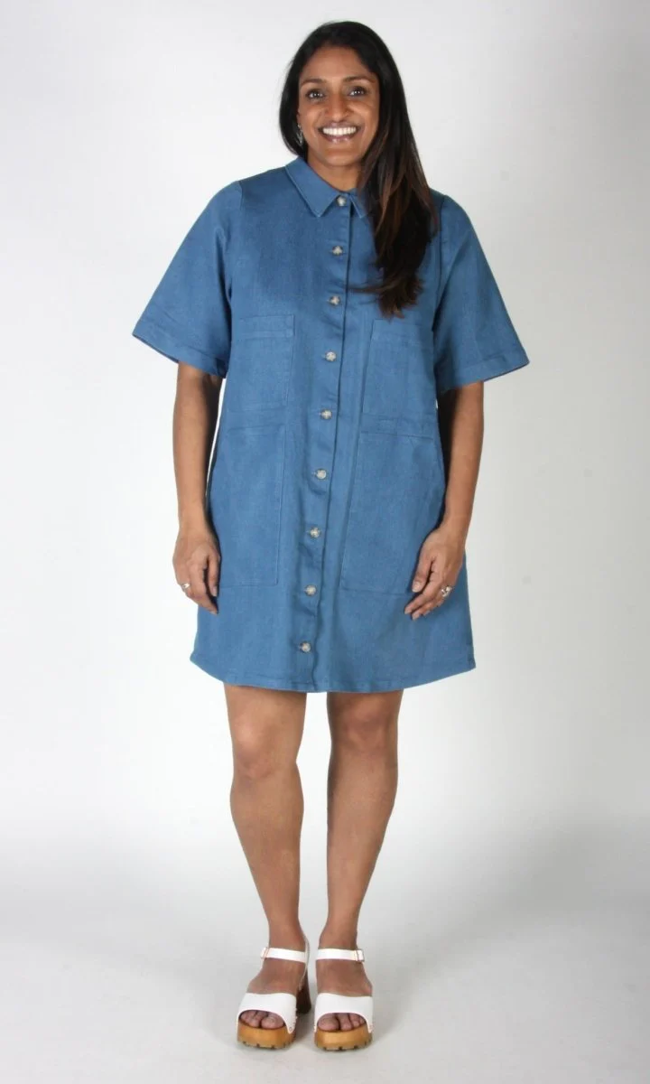 Birds of North America Turr Dress (Medium Wash) - Image 12