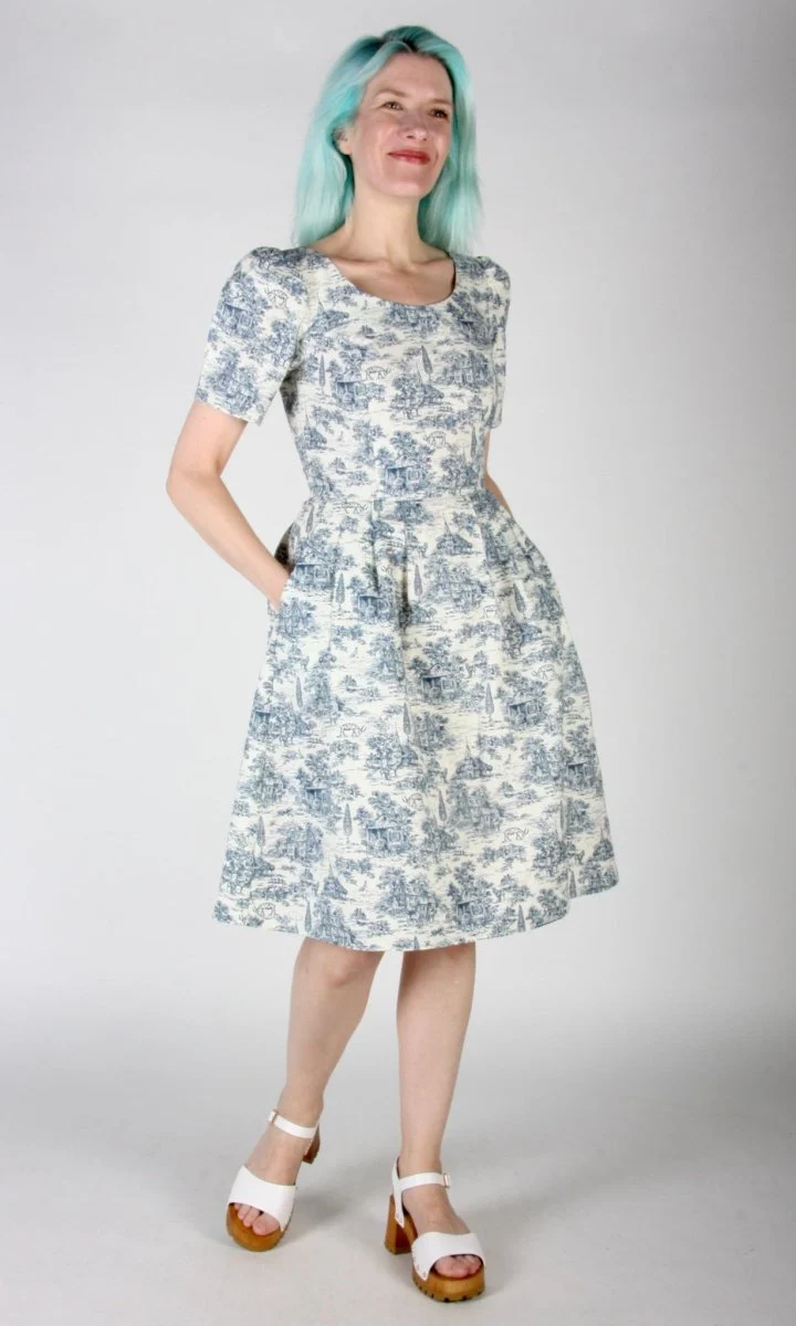 Birds of North America Winter Chippy Dress - Navy Village Toile (Online Exclusive) - Image 9