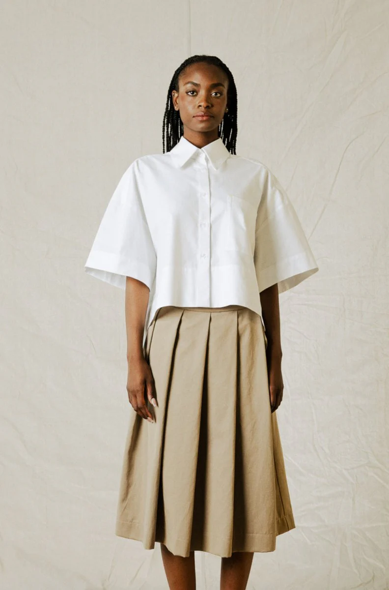 Bodybag Montego Cropped Shirt - White or Lavender (In-Store) - Image 4