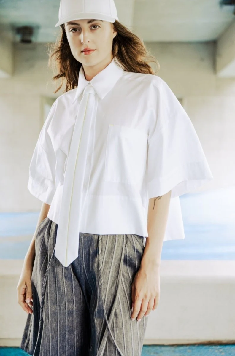 Bodybag Montego Cropped Shirt - White or Lavender (In-Store) - Image 7