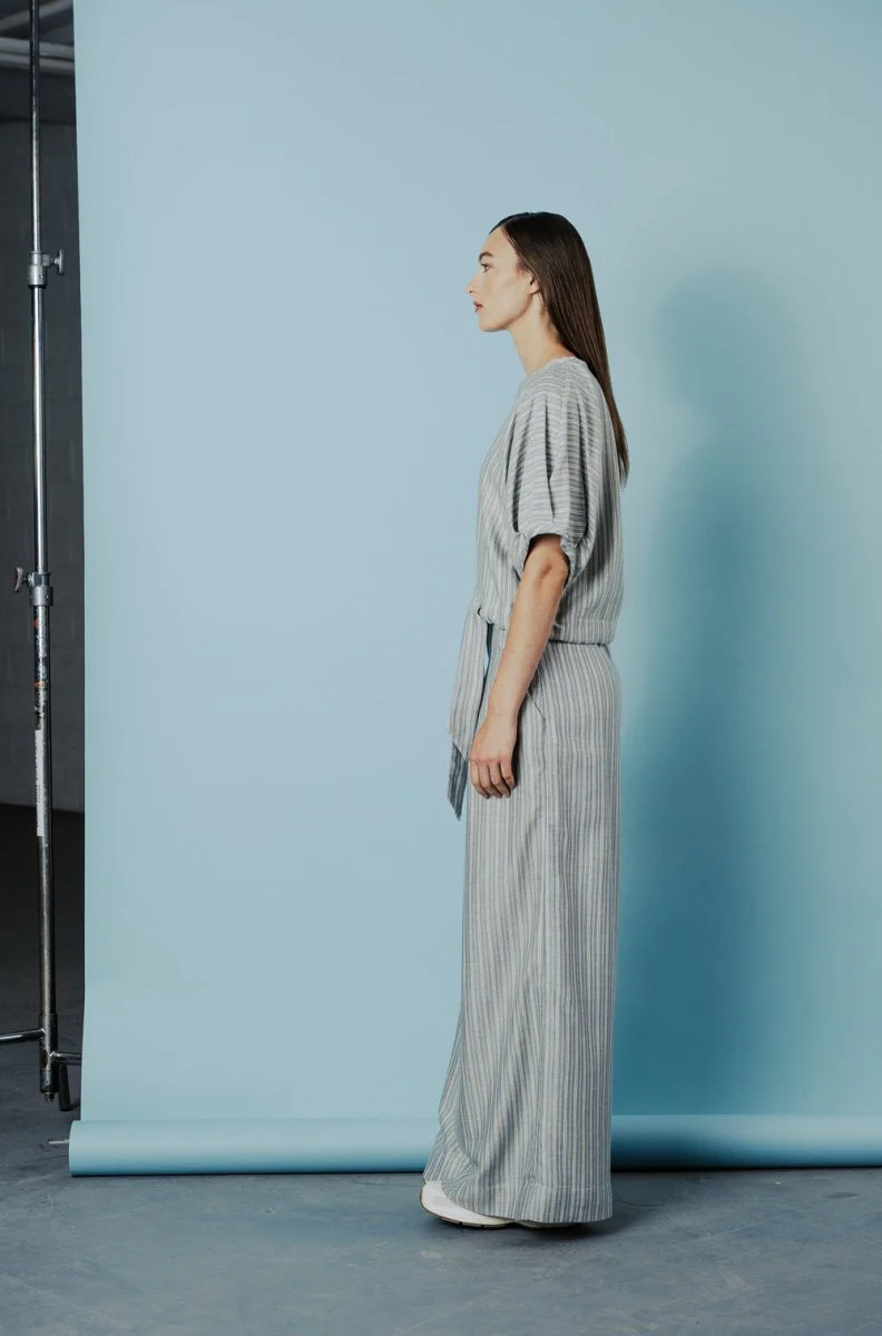 Bodybag Nancy Trousers - Light Blue Herringbone (In-Store) - Image 16