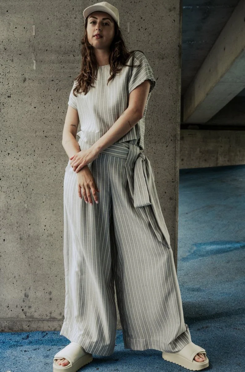 Bodybag Nancy Trousers - Light Blue Herringbone (In-Store) - Image 19