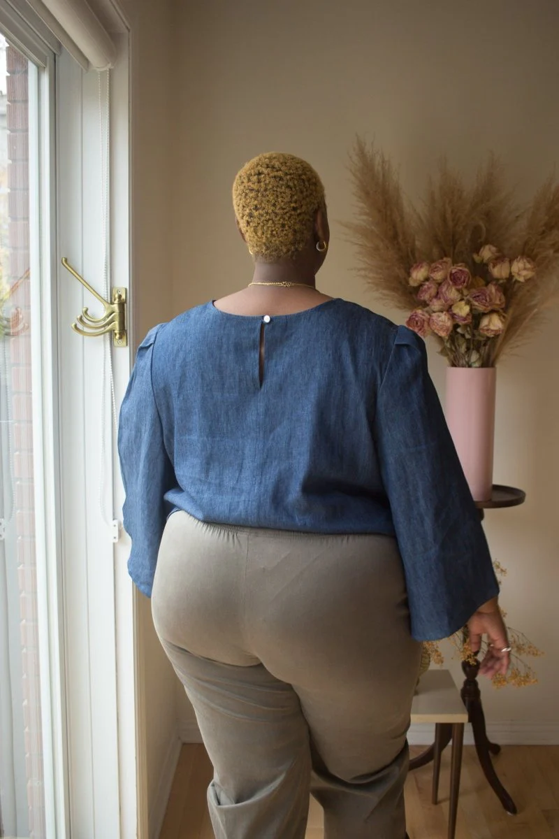 Central Standard Bell Sleeve Top (Denim) - Image 2
