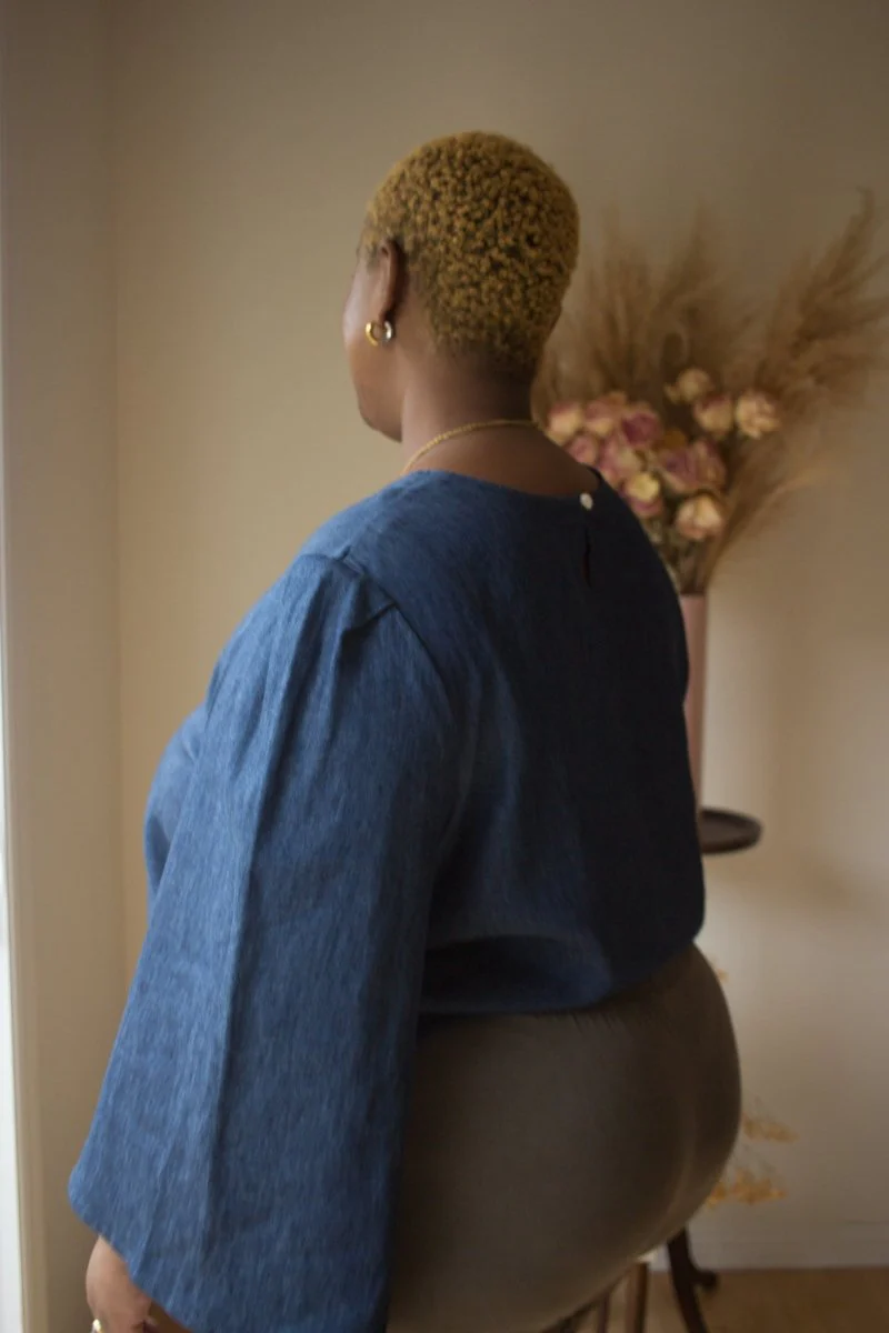 Central Standard Bell Sleeve Top (Denim) - Image 3