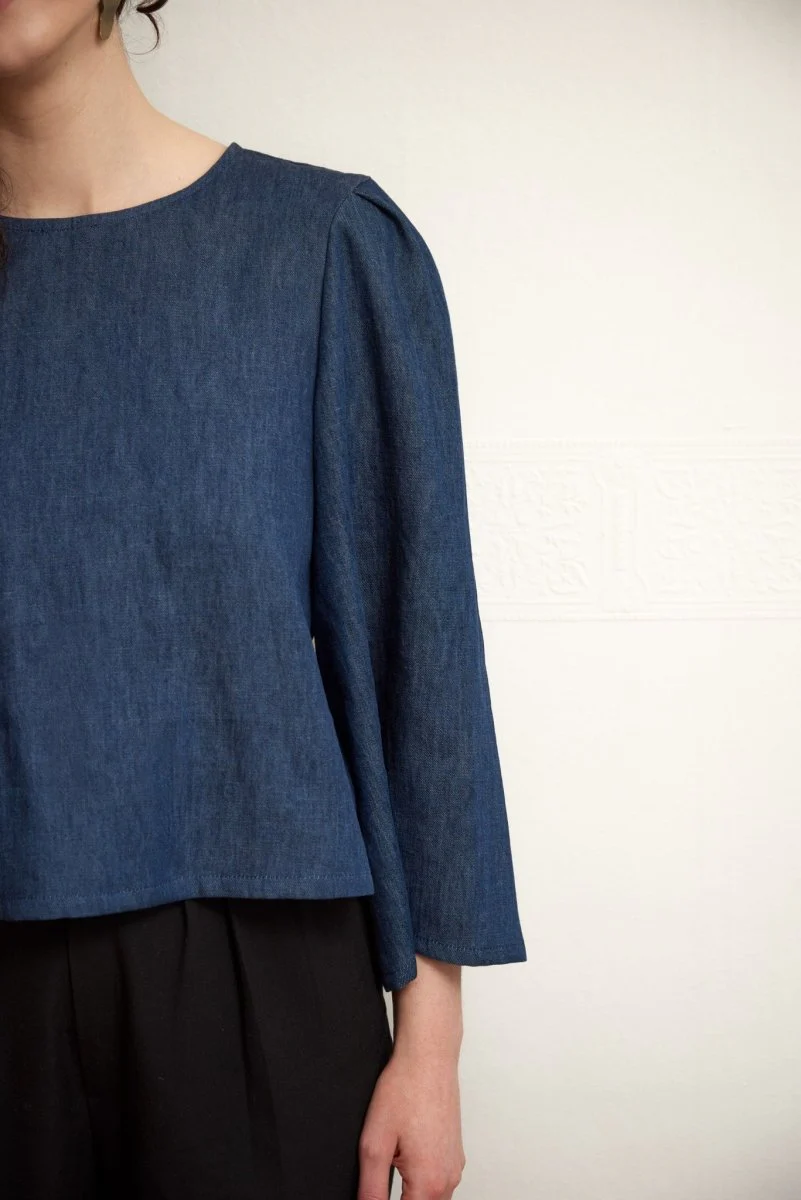 Central Standard Bell Sleeve Top (Denim) - Image 6