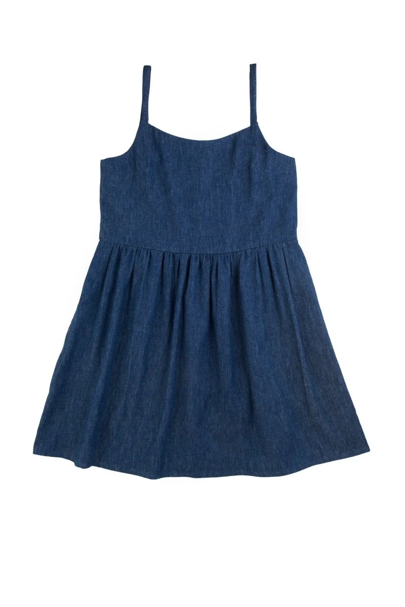 Central Standard Gathered Dress (Denim) - Image 10