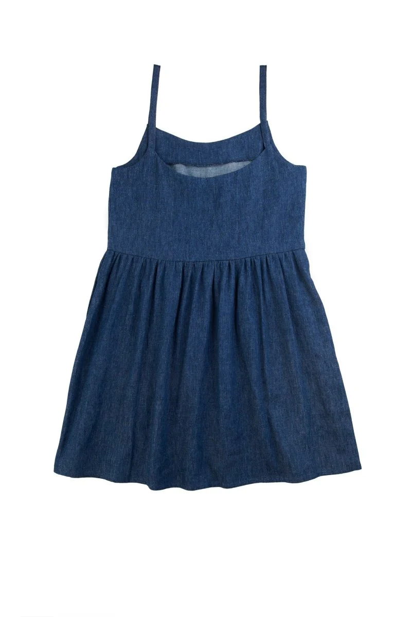 Central Standard Gathered Dress (Denim) - Image 11