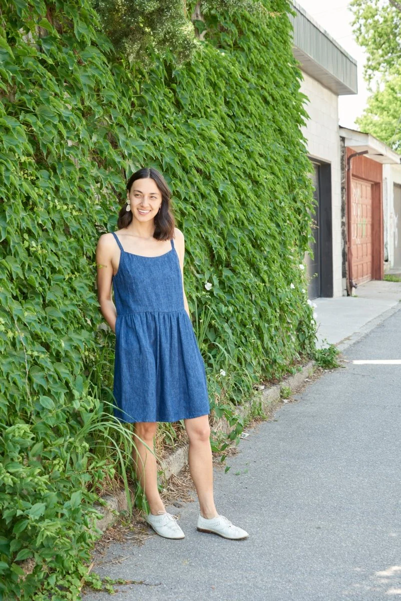 Central Standard Gathered Dress (Denim) - Image 5