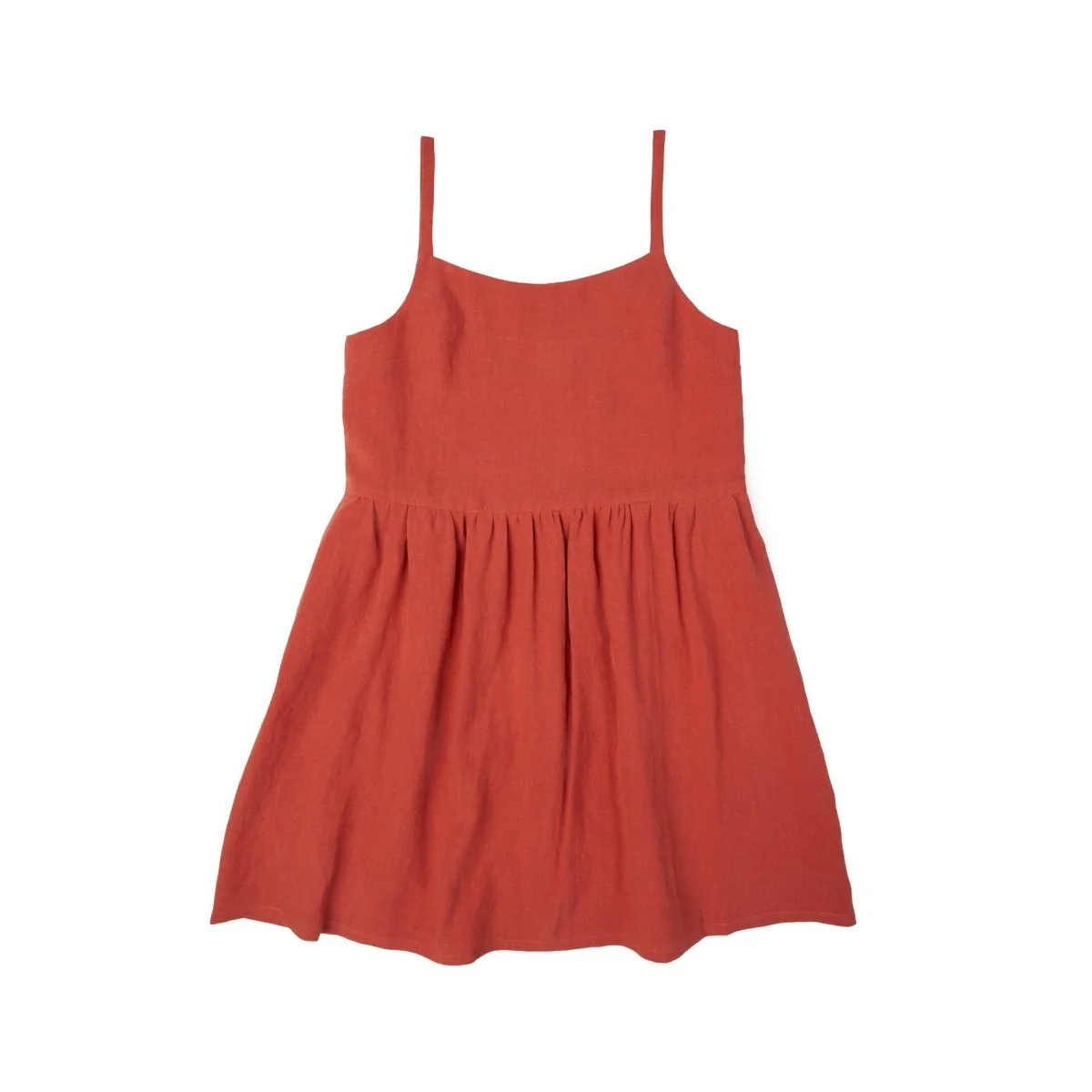 Central Standard Linen Gathered Dress (Paprika) - Image 10