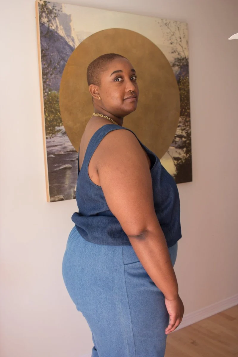 Central Standards Scoop Neck Tank (Denim) - Image 2