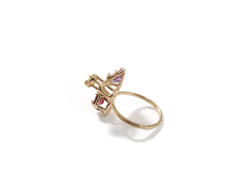 Elaine Ho 14K Gold Ring (Amethyst, Spessartine Garnet & Garnet) - Image 10