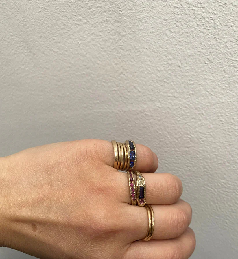 Elaine Ho 14K Gold Ring (Four Sapphires) - Image 2