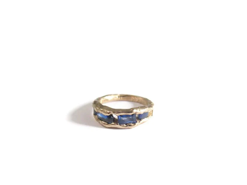 Elaine Ho 14K Gold Ring (Four Sapphires) - Image 3