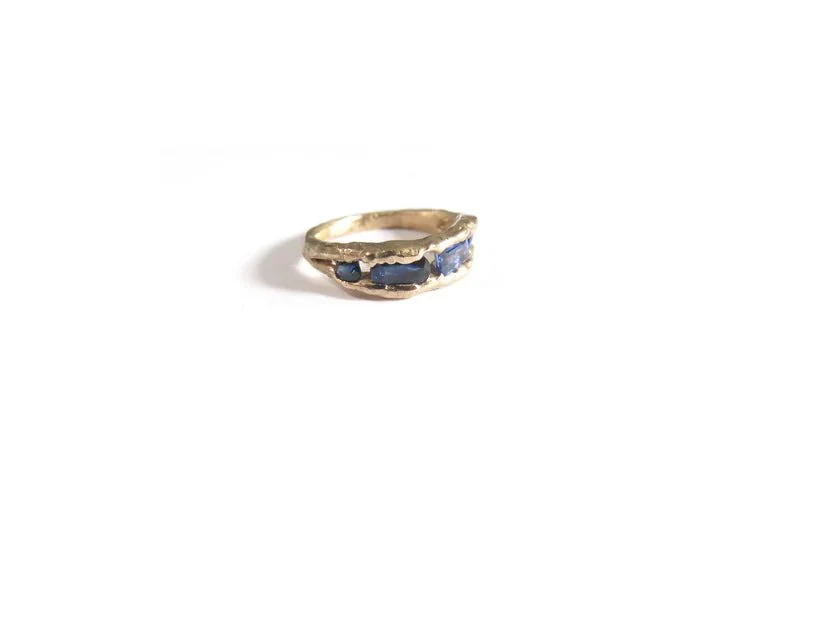 Elaine Ho 14K Gold Ring (Four Sapphires) - Image 4