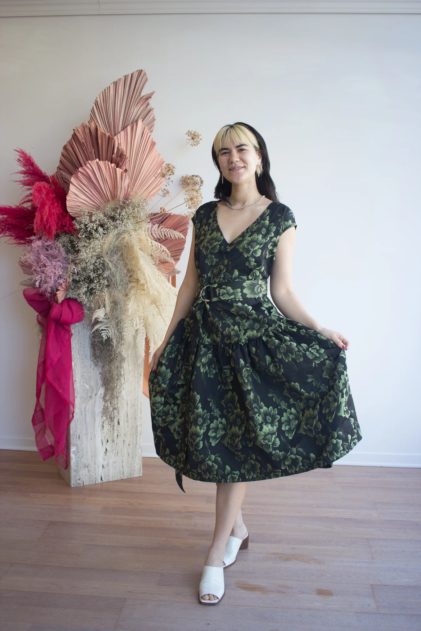 Eliza Faulkner Betty Dress - Green Floral (In-Store) - Image 2