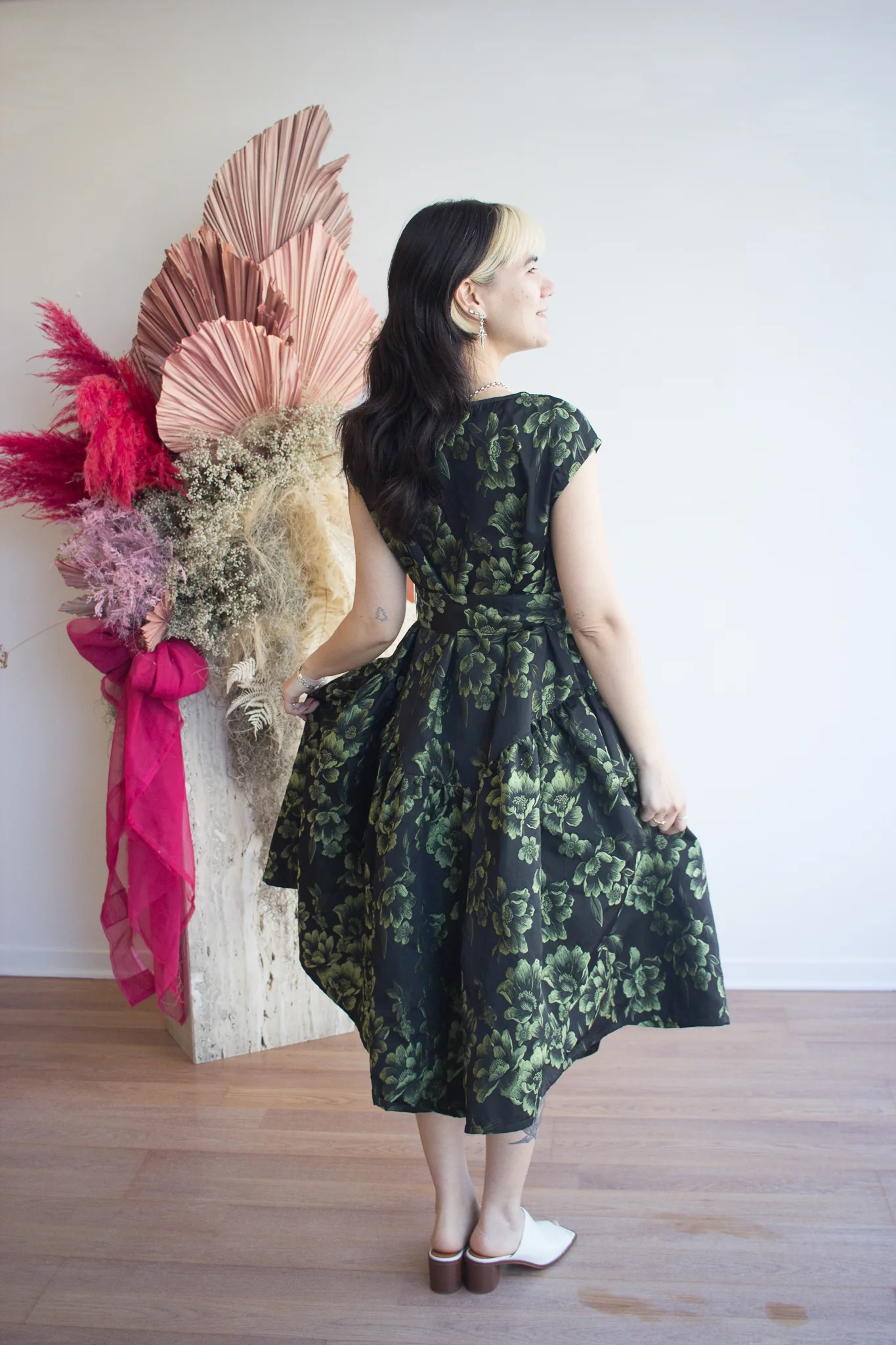 Eliza Faulkner Betty Dress - Green Floral (In-Store) - Image 4