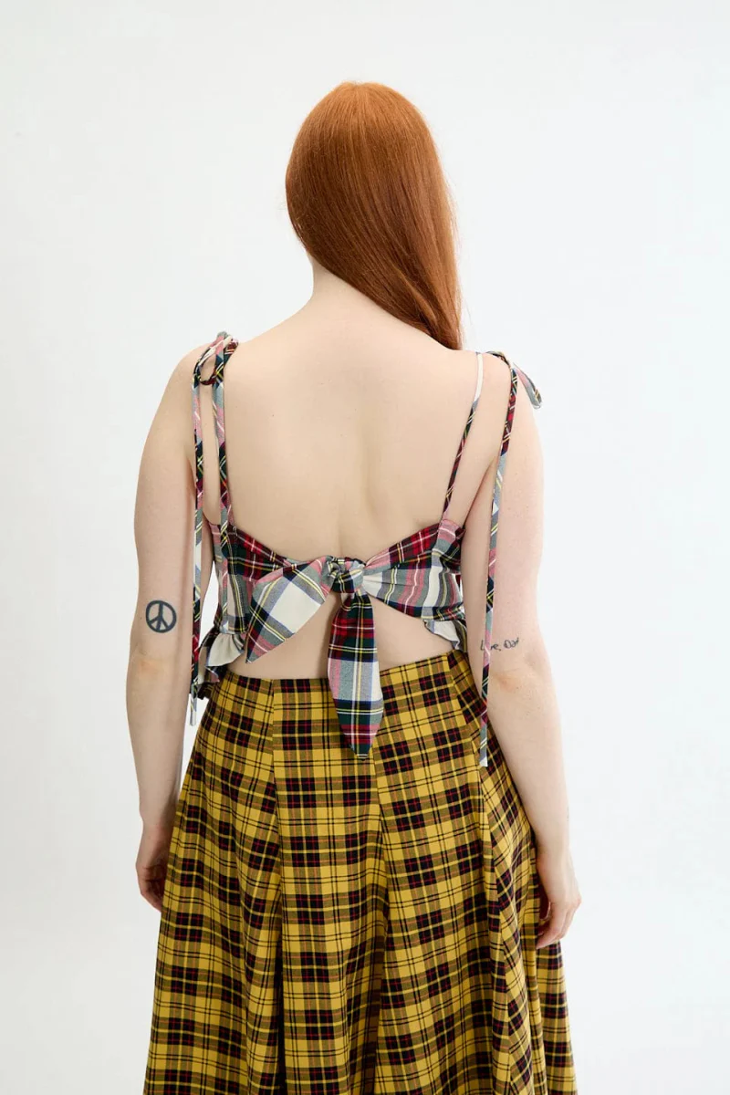 Eliza Faulkner Candy Corset - White Plaid (Online Exclusive) - Image 3