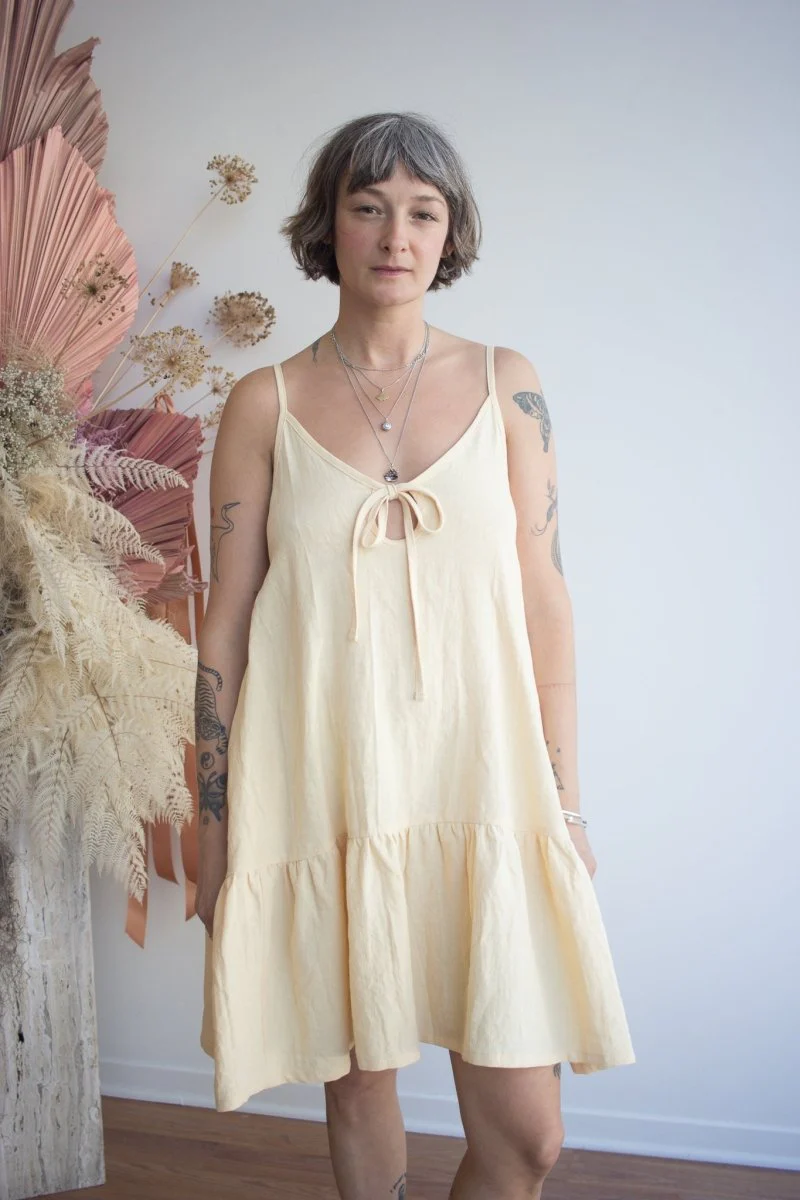 Eliza Faulkner Kaia Dress - Butter Yellow Linen (In-Store)
