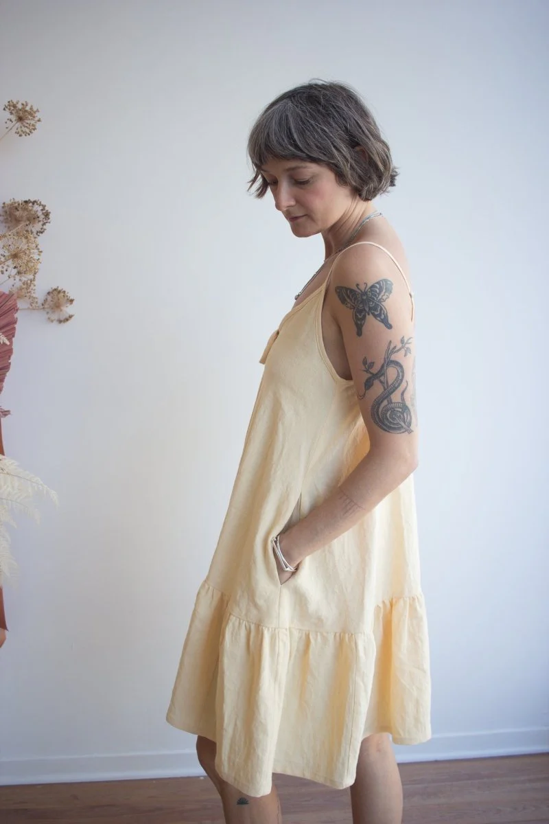 Eliza Faulkner Kaia Dress - Butter Yellow Linen (In-Store) - Image 4