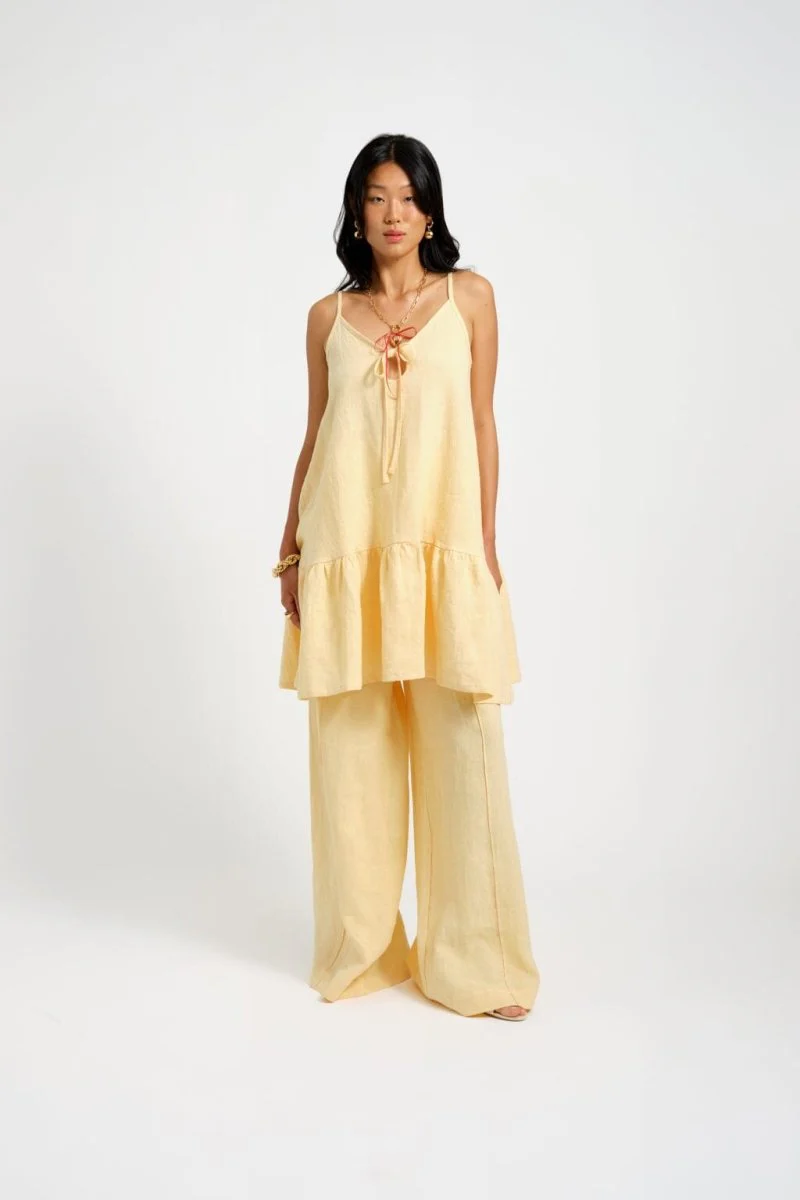 Eliza Faulkner Kaia Dress - Butter Yellow Linen (In-Store) - Image 6