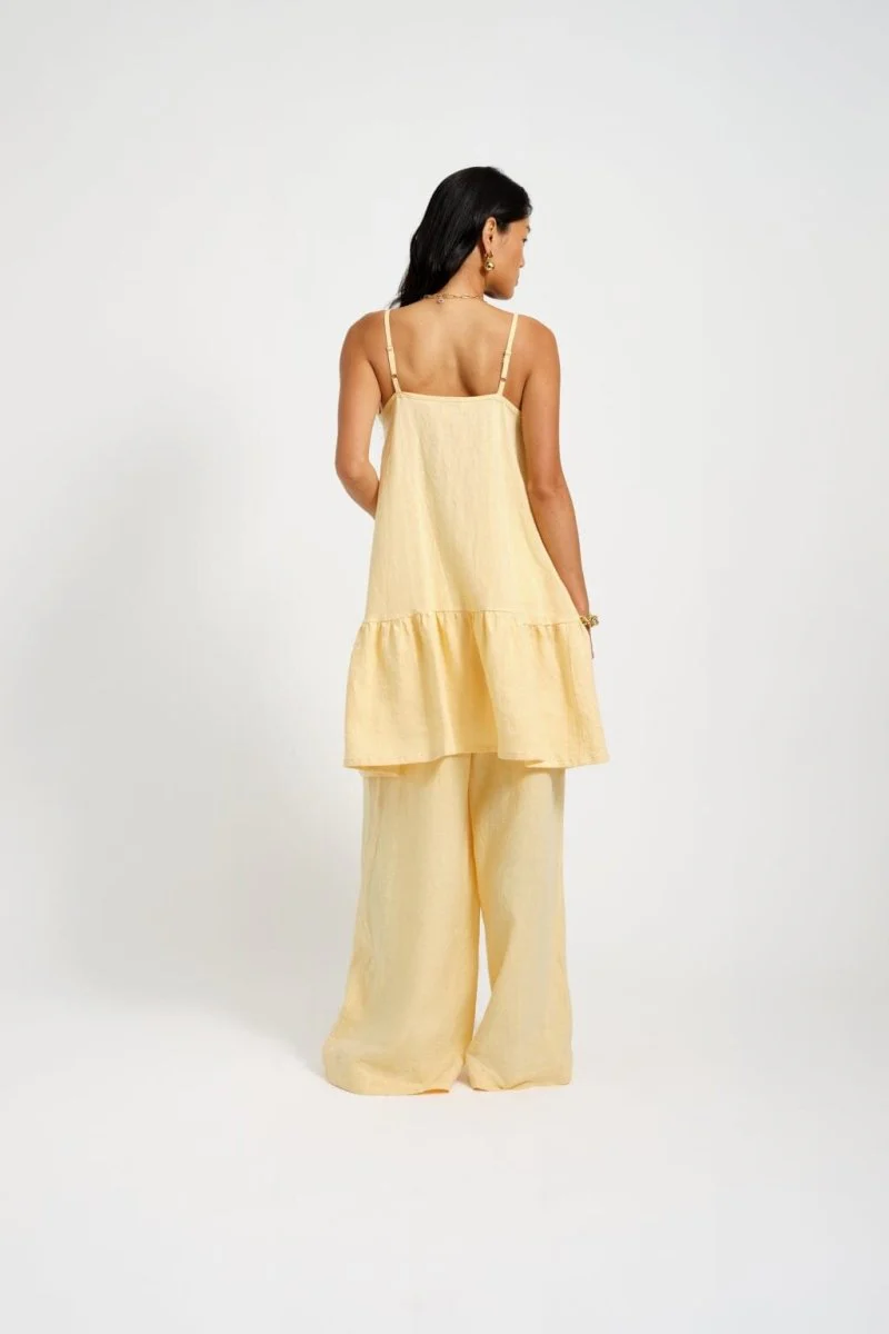 Eliza Faulkner Kaia Dress - Butter Yellow Linen (In-Store) - Image 7