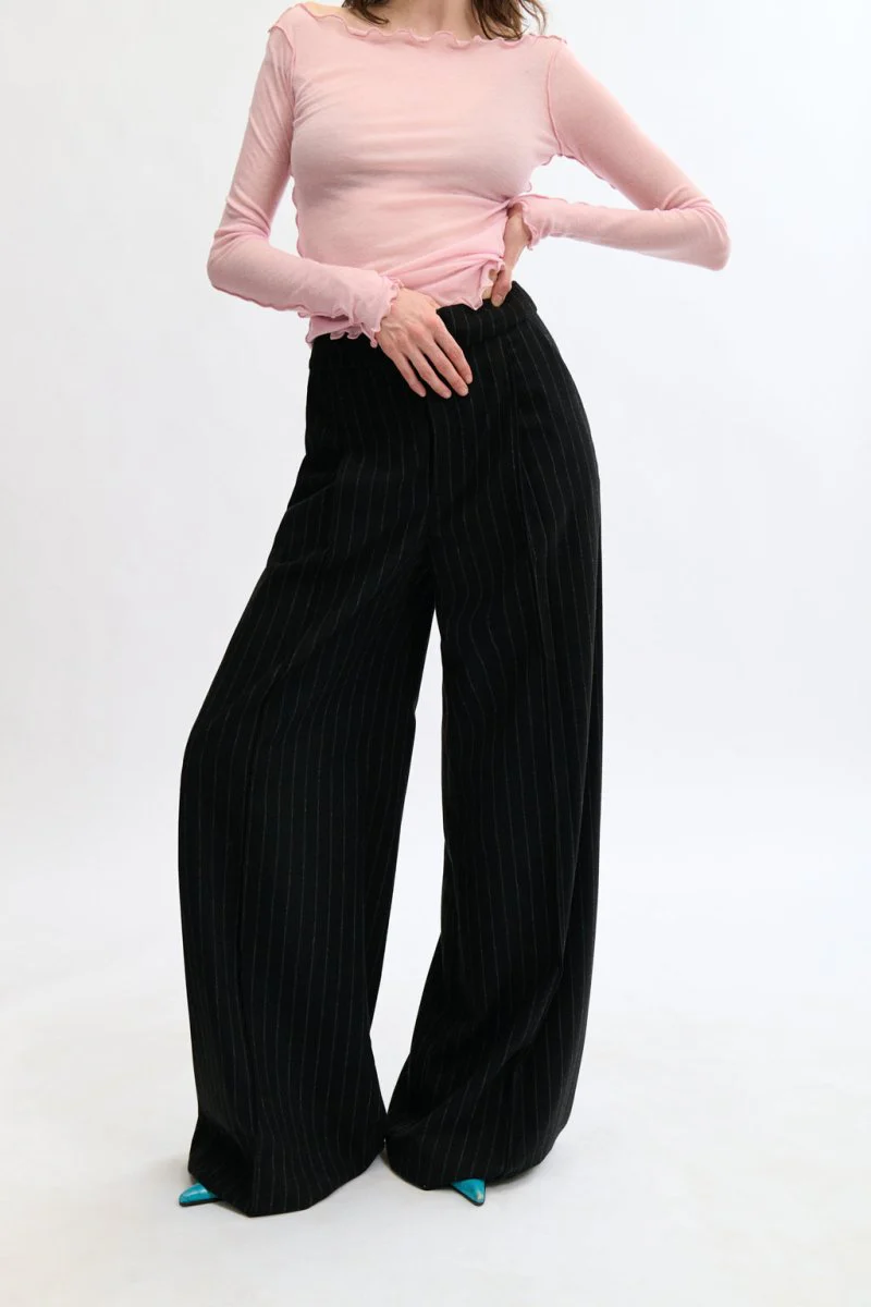 Eliza Faulkner Lavoy Pant - Black Pinstripe (Online Exclusive) - Image 6