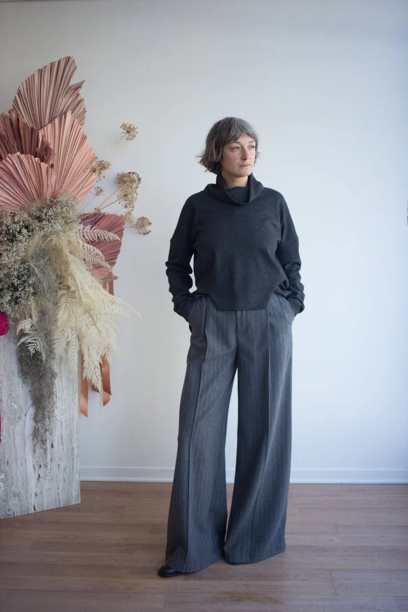 Eliza Faulkner Lavoy Pant - Grey Pinstripe (In Store) - Image 2