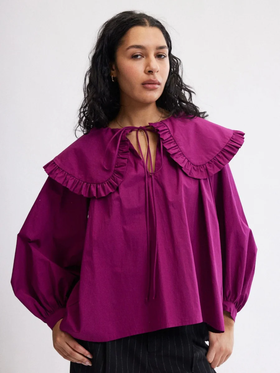 Eliza Faulkner Sawyer Top - Dark Fuchsia or White (Online Exclusive) - Image 7