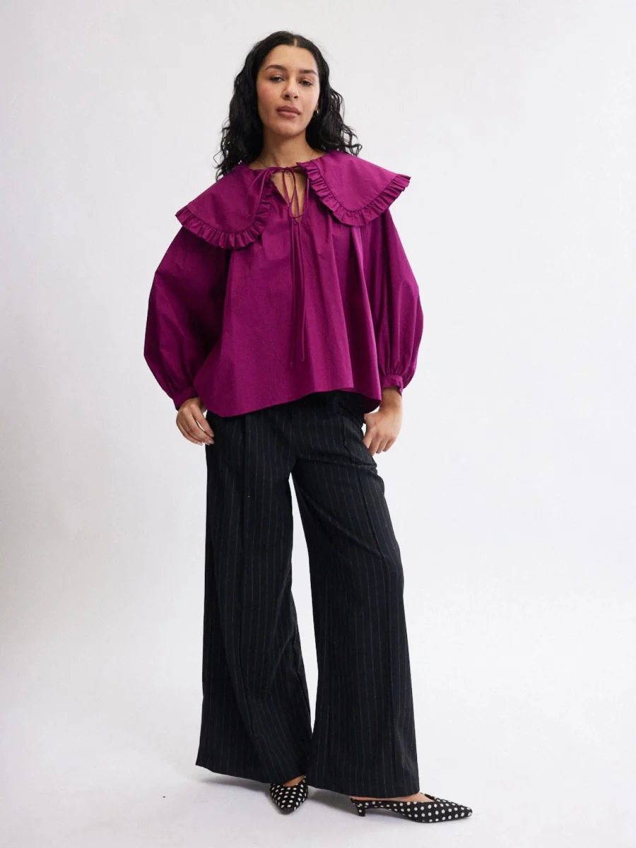 Eliza Faulkner Sawyer Top - Dark Fuchsia or White (Online Exclusive) - Image 9