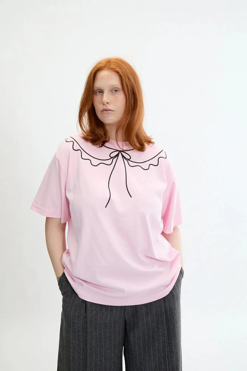 Eliza Faulkner Trompe L'Oeil Tee - Pink (In Store) - Image 5