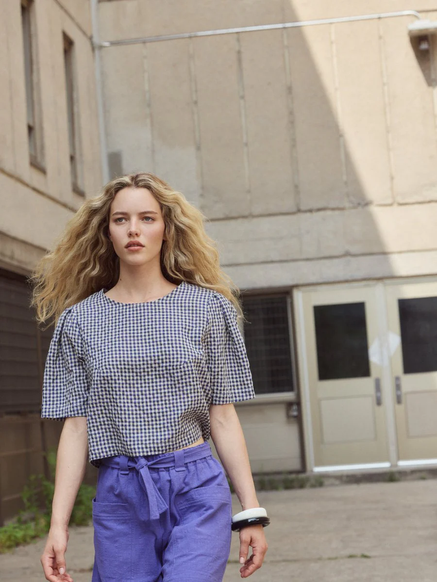 Eve Gravel Elpha Top - Blue/Mauve or Green/Yellow (Online Exclusive) - Image 6