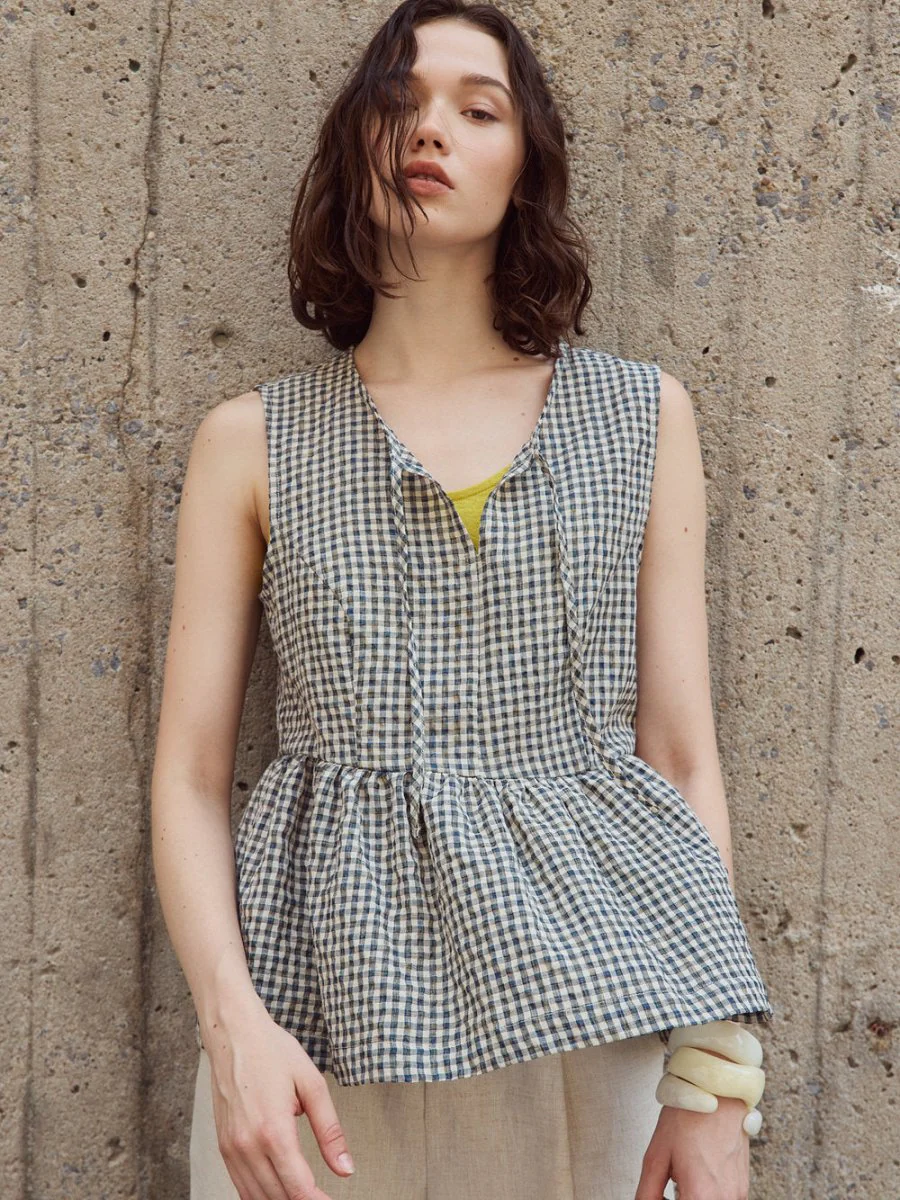 Eve Gravel Judy Top - Blue/Mauve or Green/Yellow (Online Exclusive) - Image 6
