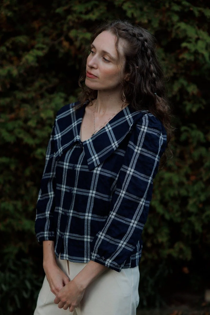 Eve Gravel Lucila Top - Navy/Cream (In-Store)