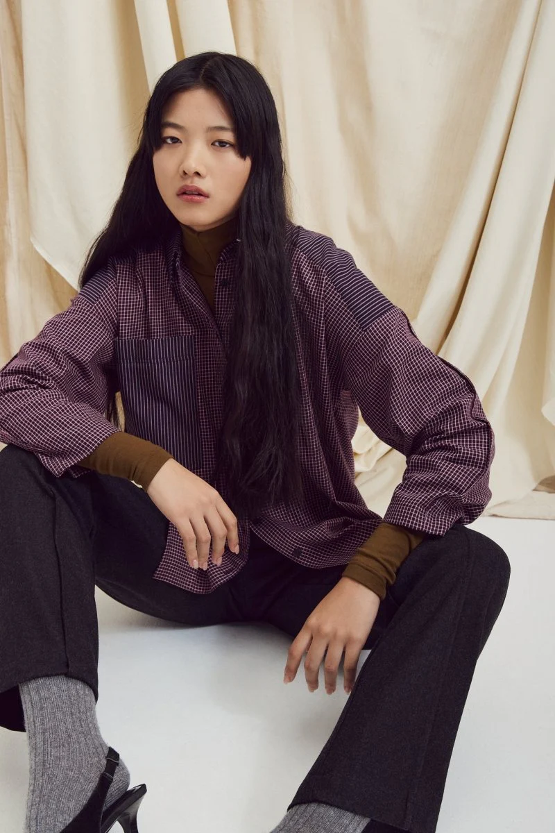 Eve Gravel Menika Shirt - Navy/Burgundy (Online Exclusive) - Image 4