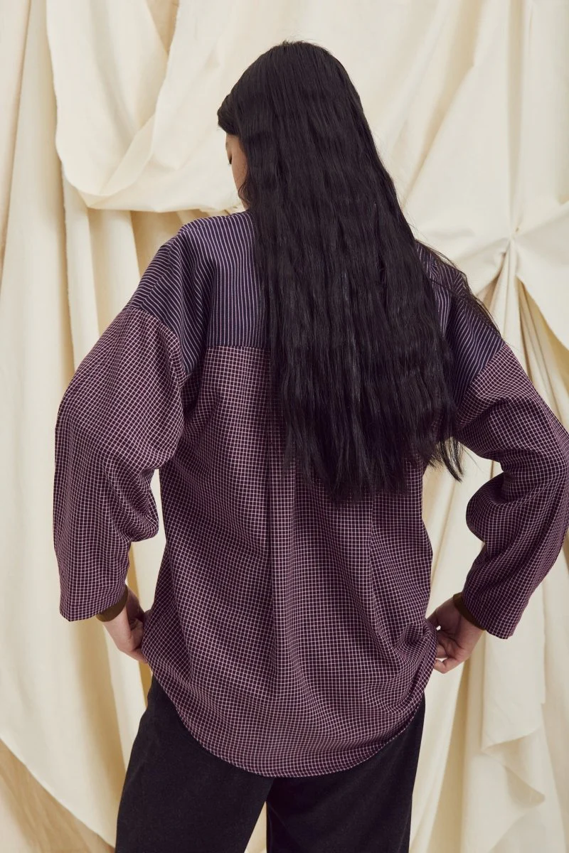 Eve Gravel Menika Shirt - Navy/Burgundy (Online Exclusive) - Image 5